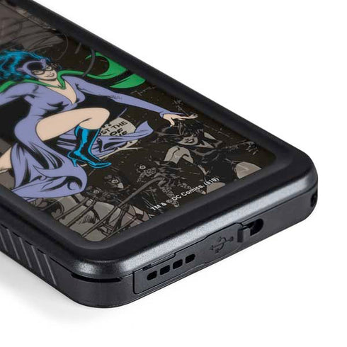 DC Comics Catwoman Vintage Action Pose Pattern Galaxy S24 Plus Waterproof Case